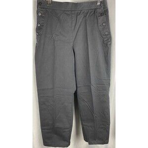 Liz Claiborne Lizsport Anissa Women's Sz 14 Black Double Button Pants